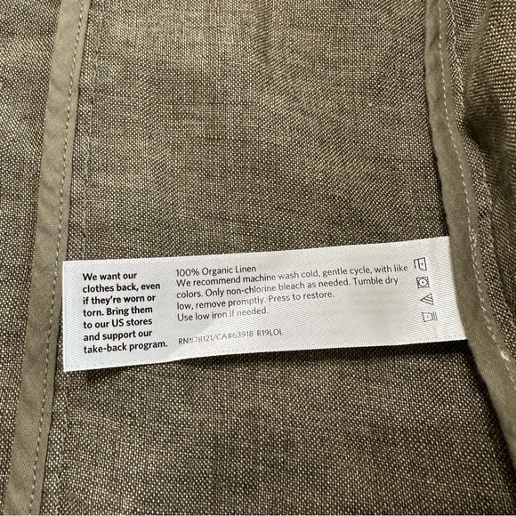 Eileen Fisher Dark Green 100% Linen 2 button pocket blazer no lining M RN 78121 - Picture 7 of 13